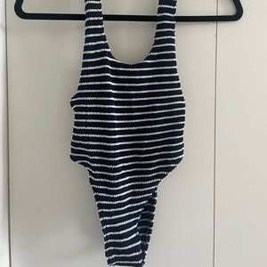 USED bound by bond eye low back striped one piece , one size.